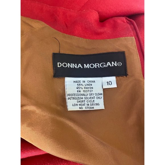 Linen Maxi Skirt & Top Set Embroidered Lined Womens sz 10 Donna Morgan Vintage - Picture 9 of 11